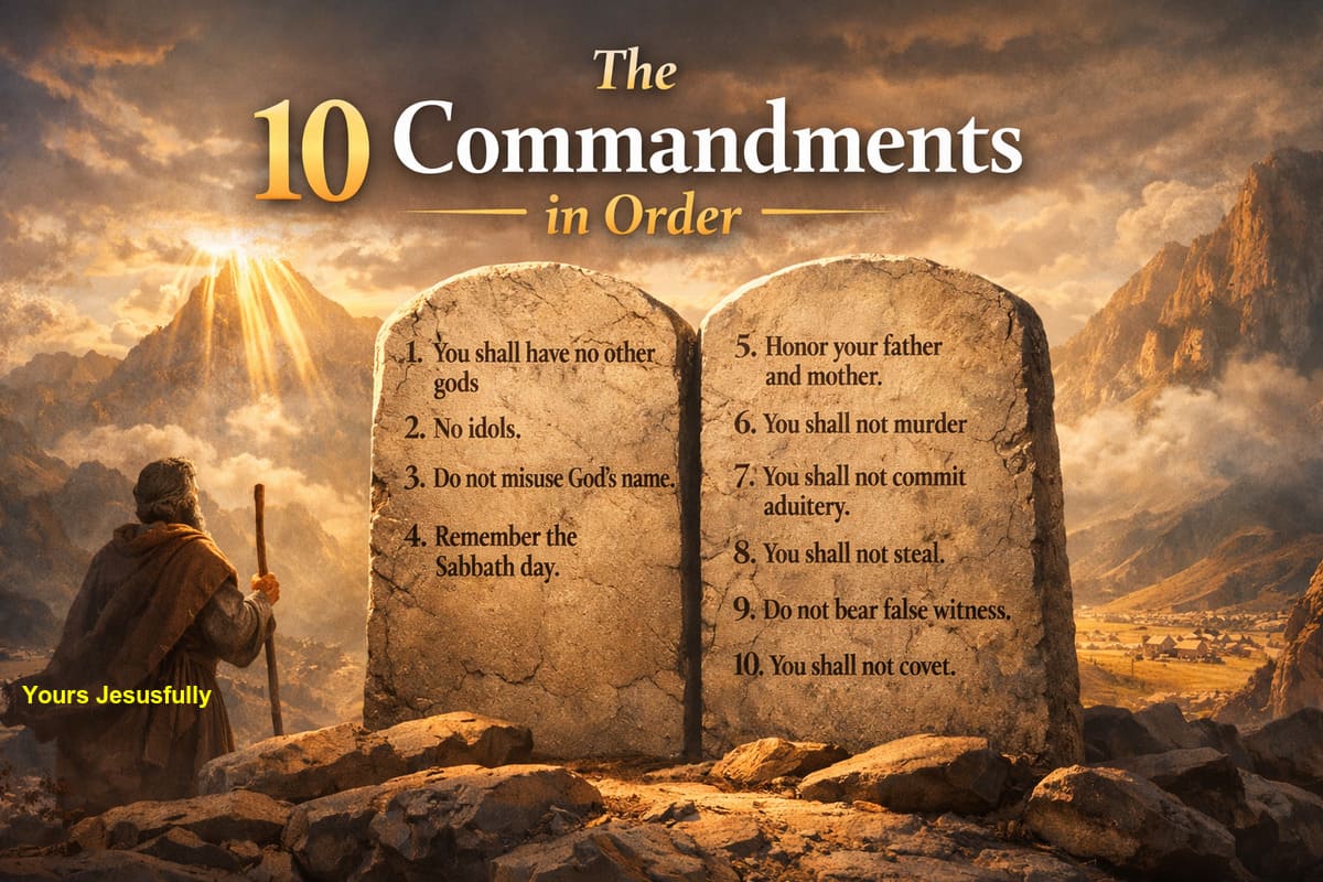 The 10 Commandments in Order According to the Bible